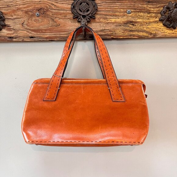 Fossil Brown Leather Handbag With Key Charm & Stitched Handles - Picture 5 of 10